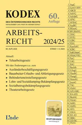 Stech / Ercher-Lederer / Doralt |  KODEX Arbeitsrecht 2024/25 | Buch |  Sack Fachmedien