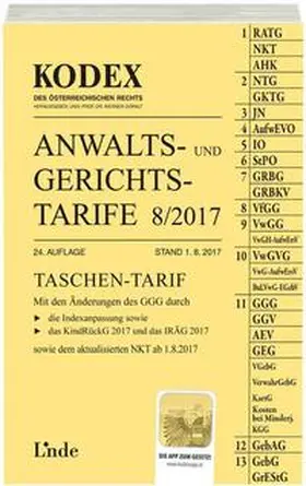 Dokalik / Doralt |  KODEX Anwalts- und Gerichtstarife 8/2017 | Buch |  Sack Fachmedien