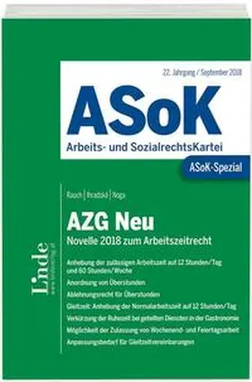 Rauch / Ihradska / Noga |  ASoK-Spezial AZG Neu | Buch |  Sack Fachmedien