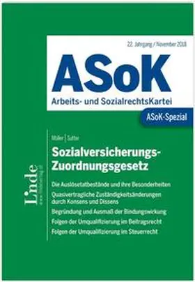 Müller / Sutter |  ASoK-Spezial Sozialversicherungs-Zuordnungsgesetz | Buch |  Sack Fachmedien