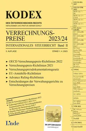 Macho / Doralt |  KODEX Verrechnungspreise 2023/24 | Buch |  Sack Fachmedien