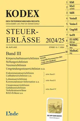 Titz-Frühmann / Doralt | KODEX Steuer-Erlässe 2024/25, Band III | Buch | 978-3-7073-5050-0 | sack.de