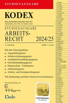 Doralt |  KODEX Studienausgabe Arbeitsrecht 2024/25 | Buch |  Sack Fachmedien