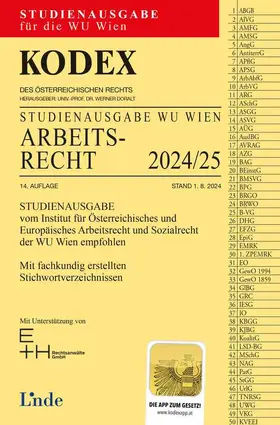 Doralt |  KODEX Studienausgabe Arbeitsrecht WU 2024/25 | Buch |  Sack Fachmedien