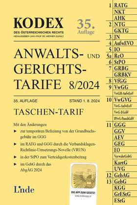 Dokalik / Doralt |  KODEX Anwalts- und Gerichtstarife 8/2024 | Buch |  Sack Fachmedien