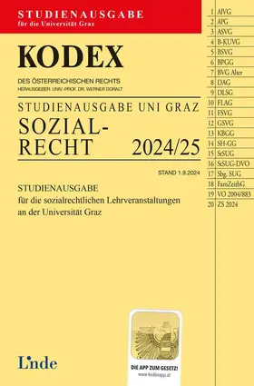 Doralt |  KODEX Studienausgabe Sozialrecht Graz 2024/25 | Buch |  Sack Fachmedien