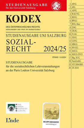 Doralt |  KODEX Studienausgabe Sozialrecht Salzburg 2024/25 | Buch |  Sack Fachmedien