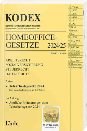 Doralt |  KODEX Homeoffice-Gesetze 2024/25 | Buch |  Sack Fachmedien