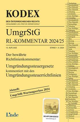 Wellinger / Doralt |  KODEX Umgründungssteuergesetz-Richtlinienkommentar 2024/25 | Buch |  Sack Fachmedien