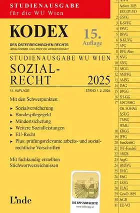 Doralt |  KODEX Studienausgabe Sozialrecht WU 2025 | Buch |  Sack Fachmedien