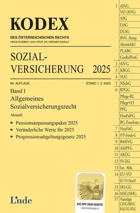 Böhm / Doralt |  KODEX Sozialversicherung 2025, Band I | Buch |  Sack Fachmedien