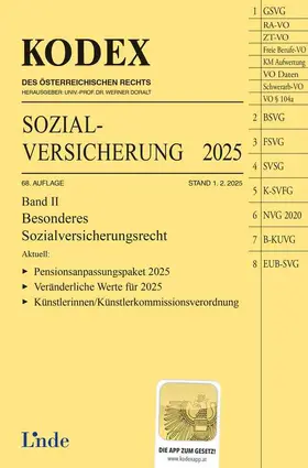 Böhm / Doralt |  KODEX Sozialversicherung 2025, Band II | Buch |  Sack Fachmedien