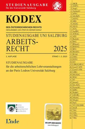 Doralt |  KODEX Studienausgabe Arbeitsrecht Salzburg 2025 | Buch |  Sack Fachmedien