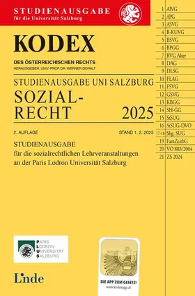 Doralt |  KODEX Studienausgabe Sozialrecht Salzburg 2025 | Buch |  Sack Fachmedien