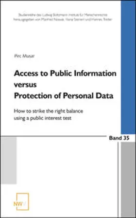 Pirc Musar |  Access to Public Information versus Protection of Personal Data | Buch |  Sack Fachmedien