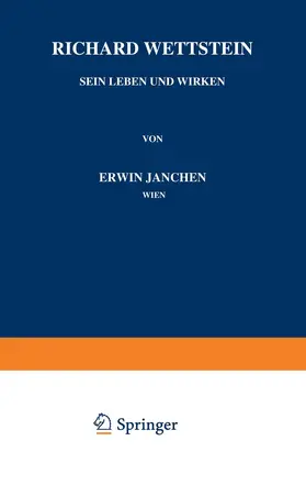 Janchen |  Richard Wettstein | Buch |  Sack Fachmedien