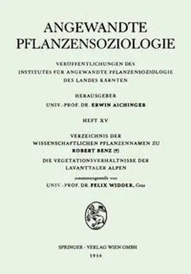 Widder |  Verzeichnis der Wissenschaftlichen Pflanzennamen zu Robert Benz | eBook | Sack Fachmedien