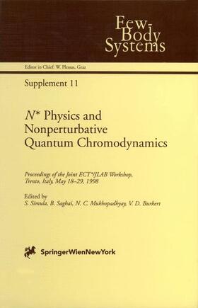 Simula / Burkert / Saghai |  N* Physics and Nonperturbative Quantum Chromodynamics | Buch |  Sack Fachmedien