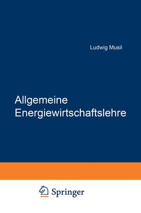 Musil |  Allgemeine Energiewirtschaftslehre | Buch |  Sack Fachmedien