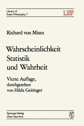 Mises |  Wahrscheinlichkeit Statistik und Wahrheit | Buch |  Sack Fachmedien