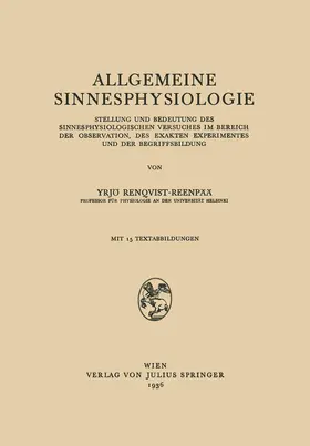 Renqvist-Reenpää |  Allgemeine Sinnesphysiologie | Buch |  Sack Fachmedien