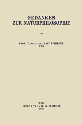 Schilder |  Gedanken zur Naturphilosophie | Buch |  Sack Fachmedien