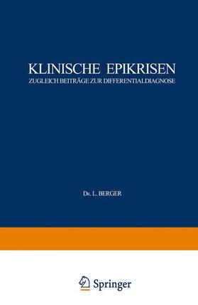 Berger / Paschkis / Blöch |  Klinische Epikrisen | Buch |  Sack Fachmedien