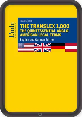 Heidinger / Riedl |  The Translex 1,000 – The Quintessential Anglo-American Legal Terms | eBook | Sack Fachmedien