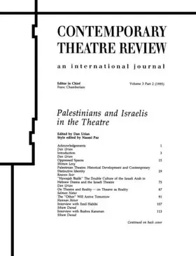 Urian |  Palestinians and Israelis in the Theatre | Buch |  Sack Fachmedien