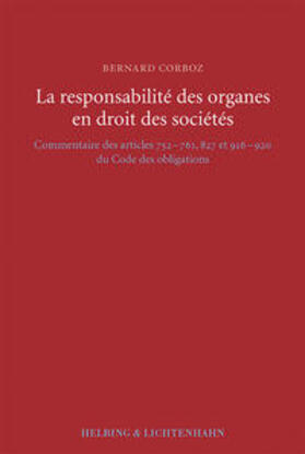 Corboz (†) |  La responsabilité des organes en droit des sociétés | Buch |  Sack Fachmedien
