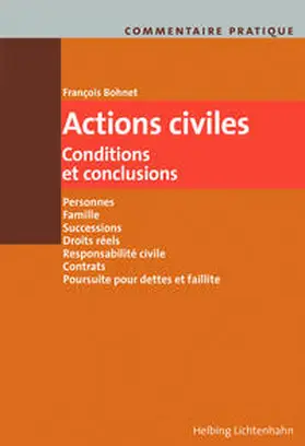 Bohnet | Actions civiles - Conditions et conclusions | Buch | 978-3-7190-3375-0 | sack.de