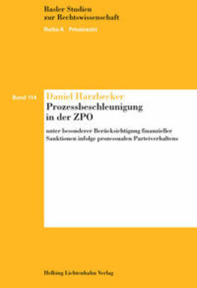 Harzbecker |  Prozessbeschleunigung in der ZPO | Buch |  Sack Fachmedien