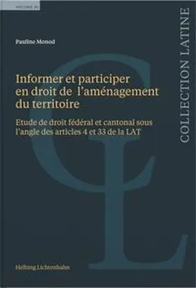 Monod |  Informer et participer en droit de l’aménagement du territoire | Buch |  Sack Fachmedien