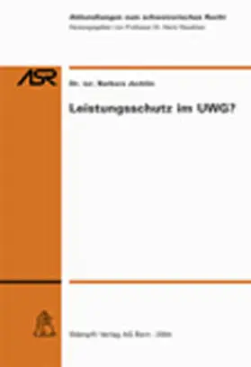 Jecklin | Leistungsschutz im UWG? | Buch | 978-3-7272-0416-6 | sack.de