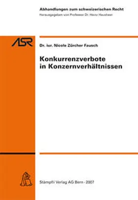 Zürcher Fausch |  Konkurrenzverbote in Konzernverhältnissen | Buch |  Sack Fachmedien