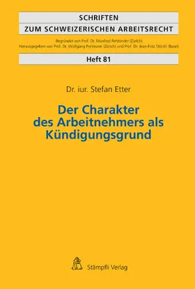 Etter |  Der Charakter des Arbeitnehmers als Kündigungsgrund | eBook | Sack Fachmedien