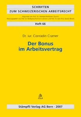 Cramer |  Der Bonus im Arbeitsvertrag | Buch |  Sack Fachmedien