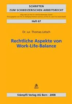 Letsch |  Rechtliche Aspekte von Work-Life-Balance | Buch |  Sack Fachmedien