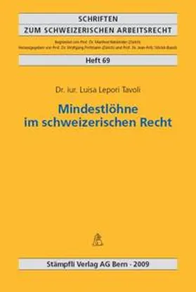 Lepori Tavoli | Mindestlöhne im schweizerischen Recht | Buch | 978-3-7272-0700-6 | sack.de