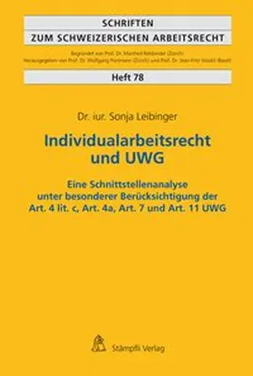 Leibinger |  Individualarbeitsrecht und UWG | Buch |  Sack Fachmedien