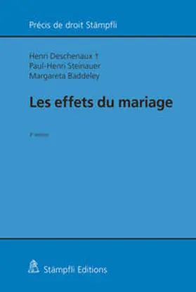 Deschenaux / Steinauer / Baddeley |  Les effets du mariage | Buch |  Sack Fachmedien