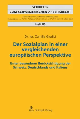 Giudici |  Der Sozialplan in einer vergleichenden europäischen Perspektive | eBook | Sack Fachmedien