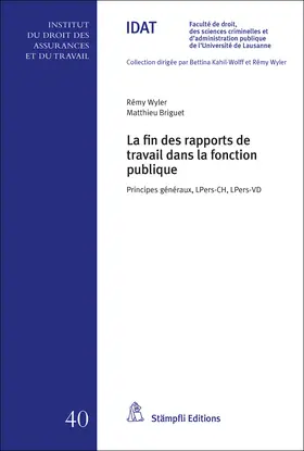 Wyler / Briguet |  La fin des rapports de travail dans la fonction publique | Buch |  Sack Fachmedien