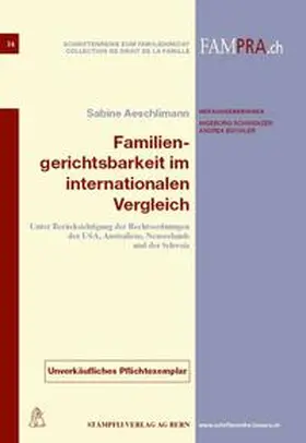 Aeschlimann | Familiengerichtsbarkeit im internationalen Vergleich | Buch | 978-3-7272-2862-9 | sack.de