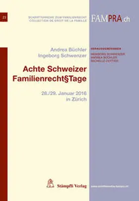 Büchler / Schwenzer |  Achte Schweizer Familienrecht§Tage | Buch |  Sack Fachmedien