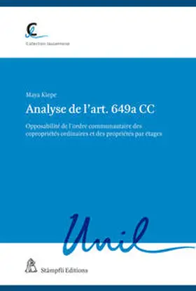 Kiepe |  Analyse de l’art. 649a CC | eBook | Sack Fachmedien