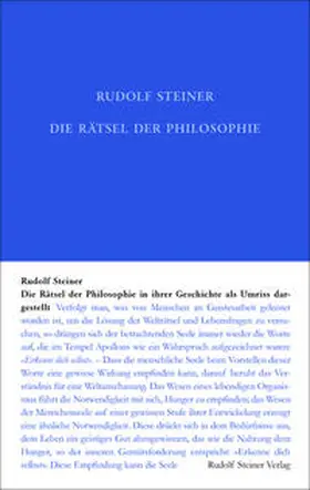 Steiner / Rudolf Steiner Nachlassverwaltung |  Die Rätsel der Philosophie in ihrer Geschichte als Umriss dargestellt | Buch |  Sack Fachmedien