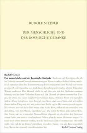 Steiner |  Der menschliche und der kosmische Gedanke | Buch |  Sack Fachmedien