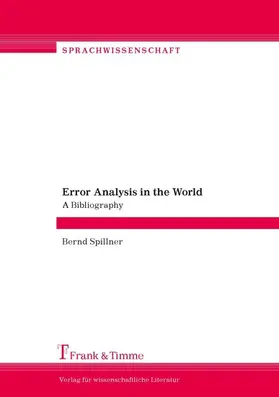 Spillner | Error Analysis in the World. A Bibliography | E-Book | sack.de