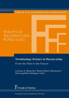 Baumann / Kalverkämper |  Terminology Science in Russia today | eBook | Sack Fachmedien